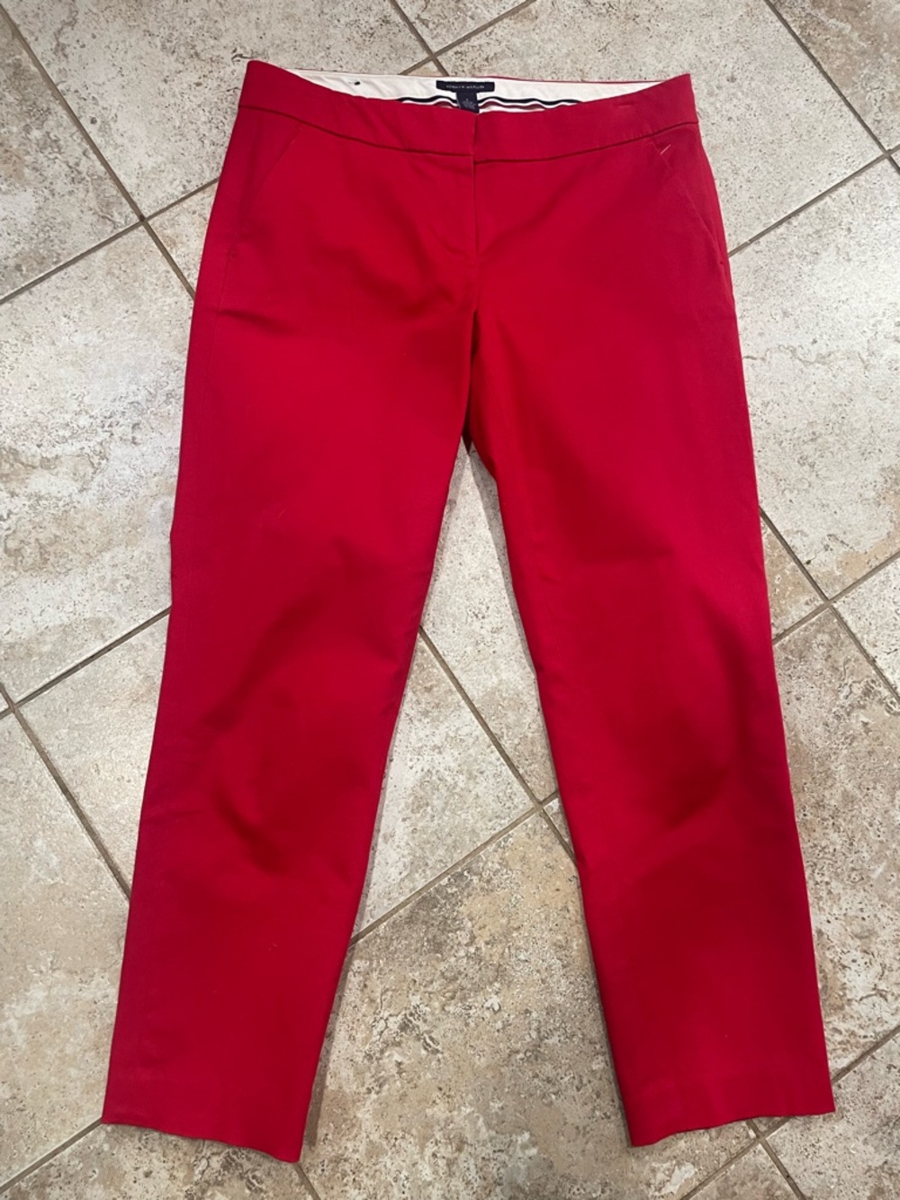 Tommy Hilfiger Red Slim Cropped Pants- Size 6